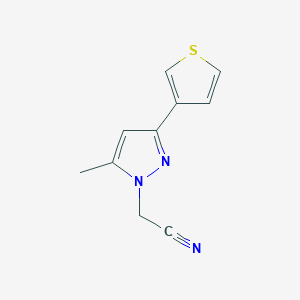 2-(5-methyl-3-(thiophen-3-yl)-1H-pyrazol-1-yl)acetonitrile