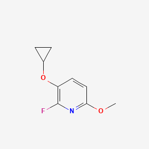 molecular formula C9H10FNO2 B14836968 3-Cyclopropoxy-2-fluoro-6-methoxypyridine 