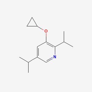 molecular formula C14H21NO B14836994 3-Cyclopropoxy-2,5-diisopropylpyridine 