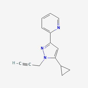 molecular formula C14H13N3 B1483700 2-(5-cyclopropyl-1-(prop-2-yn-1-yl)-1H-pyrazol-3-yl)pyridine CAS No. 2097964-29-7
