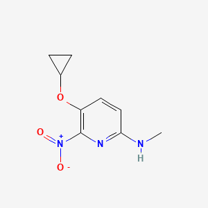 molecular formula C9H11N3O3 B14837014 5-Cyclopropoxy-N-methyl-6-nitropyridin-2-amine 