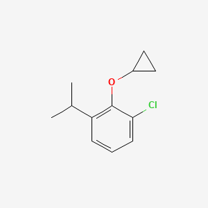 molecular formula C12H15ClO B14837020 1-Chloro-2-cyclopropoxy-3-isopropylbenzene 