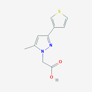 molecular formula C10H10N2O2S B1483703 2-(5-methyl-3-(thiophen-3-yl)-1H-pyrazol-1-yl)acetic acid CAS No. 2090610-65-2