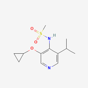 molecular formula C12H18N2O3S B14837055 N-(3-Cyclopropoxy-5-isopropylpyridin-4-YL)methanesulfonamide 