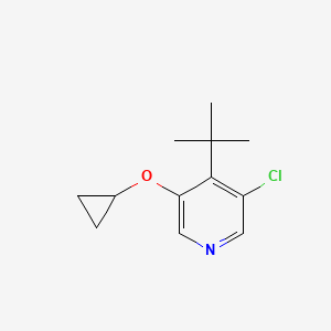 molecular formula C12H16ClNO B14837067 4-Tert-butyl-3-chloro-5-cyclopropoxypyridine 