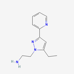 2-(5-ethyl-3-(pyridin-2-yl)-1H-pyrazol-1-yl)ethan-1-amine
