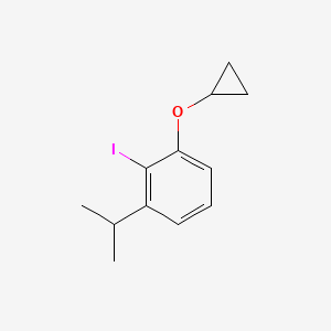 molecular formula C12H15IO B14837117 1-Cyclopropoxy-2-iodo-3-isopropylbenzene 