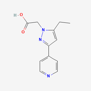 molecular formula C12H13N3O2 B1483712 2-(5-ethyl-3-(pyridin-4-yl)-1H-pyrazol-1-yl)acetic acid CAS No. 2098109-73-8