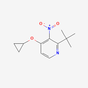 molecular formula C12H16N2O3 B14837148 2-Tert-butyl-4-cyclopropoxy-3-nitropyridine 