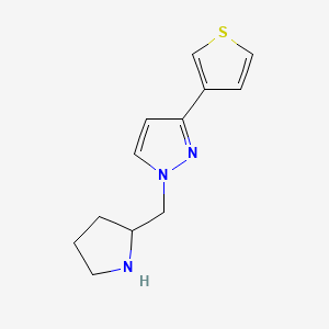 molecular formula C12H15N3S B1483715 1-(pyrrolidin-2-ylmethyl)-3-(thiophen-3-yl)-1H-pyrazole CAS No. 2098015-44-0