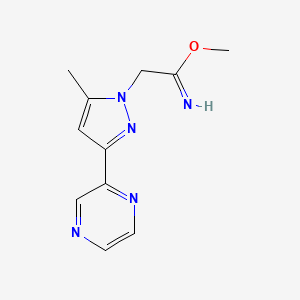 methyl 2-(5-methyl-3-(pyrazin-2-yl)-1H-pyrazol-1-yl)acetimidate