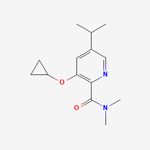 molecular formula C14H20N2O2 B14837220 3-Cyclopropoxy-5-isopropyl-N,N-dimethylpicolinamide 