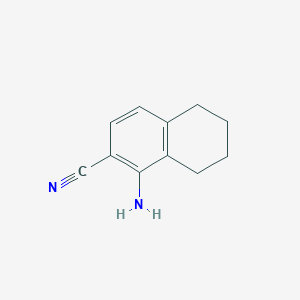 molecular formula C11H12N2 B14837225 1-Amino-5,6,7,8-tetrahydronaphthalene-2-carbonitrile 