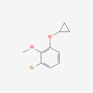 molecular formula C10H11BrO2 B14837260 1-Bromo-3-cyclopropoxy-2-methoxybenzene 