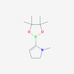 molecular formula C11H20BNO2 B14837266 1-Methyl-5-(4,4,5,5-tetramethyl-1,3,2-dioxaborolan-2-YL)-2,3-dihydro-pyrrole 