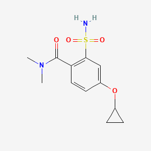 molecular formula C12H16N2O4S B14837268 4-Cyclopropoxy-N,N-dimethyl-2-sulfamoylbenzamide 