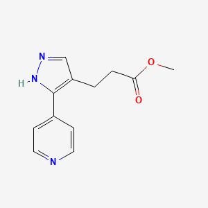 molecular formula C12H13N3O2 B1483727 methyl 3-(3-(pyridin-4-yl)-1H-pyrazol-4-yl)propanoate CAS No. 2097986-69-9