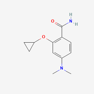 molecular formula C12H16N2O2 B14837274 2-Cyclopropoxy-4-(dimethylamino)benzamide 