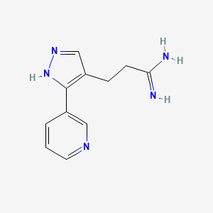 3-(3-(pyridin-3-yl)-1H-pyrazol-4-yl)propanimidamide
