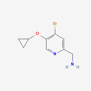 molecular formula C9H11BrN2O B14837288 (4-Bromo-5-cyclopropoxypyridin-2-YL)methanamine 