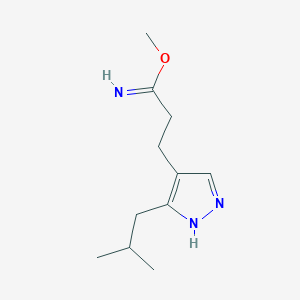 methyl 3-(3-isobutyl-1H-pyrazol-4-yl)propanimidate