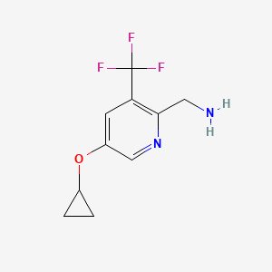 molecular formula C10H11F3N2O B14837300 (5-Cyclopropoxy-3-(trifluoromethyl)pyridin-2-YL)methanamine 