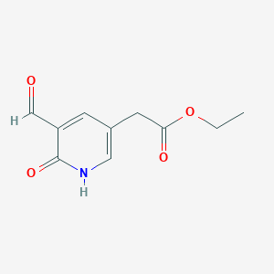 molecular formula C10H11NO4 B14837308 Ethyl (5-formyl-6-hydroxypyridin-3-YL)acetate 