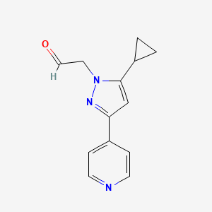 2-(5-cyclopropyl-3-(pyridin-4-yl)-1H-pyrazol-1-yl)acetaldehyde
