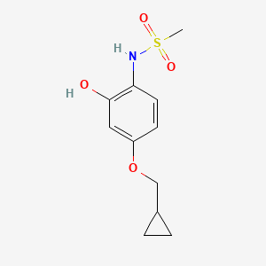 molecular formula C11H15NO4S B14837310 N-(4-(Cyclopropylmethoxy)-2-hydroxyphenyl)methanesulfonamide 