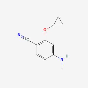 molecular formula C11H12N2O B14837329 2-Cyclopropoxy-4-(methylamino)benzonitrile 