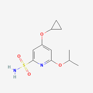 molecular formula C11H16N2O4S B14837353 4-Cyclopropoxy-6-isopropoxypyridine-2-sulfonamide 