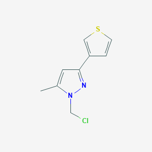 molecular formula C9H9ClN2S B1483740 1-(chloromethyl)-5-methyl-3-(thiophen-3-yl)-1H-pyrazole CAS No. 2091215-06-2