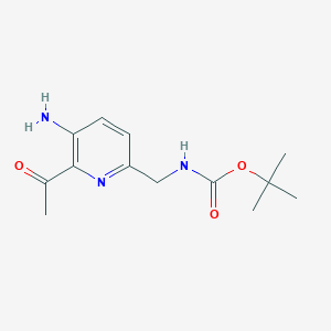 molecular formula C13H19N3O3 B14837418 Tert-butyl (6-acetyl-5-aminopyridin-2-YL)methylcarbamate 