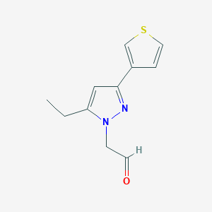 molecular formula C11H12N2OS B1483742 2-(5-乙基-3-(噻吩-3-基)-1H-吡唑-1-基)乙醛 CAS No. 2097986-46-2