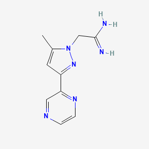 molecular formula C10H12N6 B1483744 2-(5-methyl-3-(pyrazin-2-yl)-1H-pyrazol-1-yl)acetimidamide CAS No. 2098137-28-9