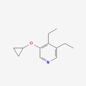 molecular formula C12H17NO B14837440 3-Cyclopropoxy-4,5-diethylpyridine 