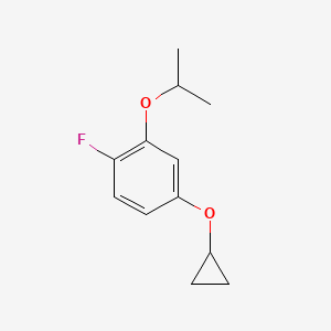 molecular formula C12H15FO2 B14837449 4-Cyclopropoxy-1-fluoro-2-isopropoxybenzene 