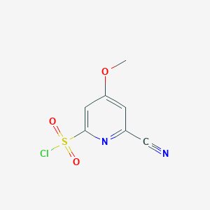 molecular formula C7H5ClN2O3S B14837482 6-Cyano-4-methoxypyridine-2-sulfonyl chloride 