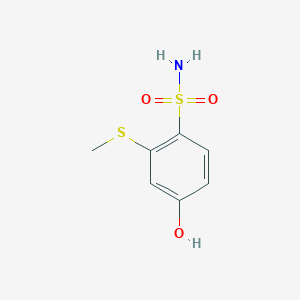 molecular formula C7H9NO3S2 B14837487 4-Hydroxy-2-(methylthio)benzenesulfonamide 