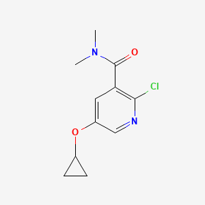 molecular formula C11H13ClN2O2 B14837501 2-Chloro-5-cyclopropoxy-N,N-dimethylnicotinamide 