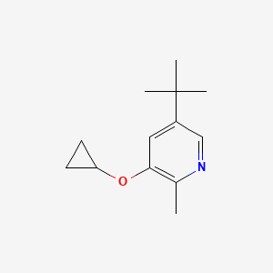 molecular formula C13H19NO B14837550 5-Tert-butyl-3-cyclopropoxy-2-methylpyridine 