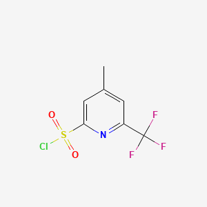 molecular formula C7H5ClF3NO2S B14837556 4-Methyl-6-(trifluoromethyl)pyridine-2-sulfonyl chloride 