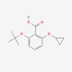 molecular formula C14H18O4 B14837563 2-Tert-butoxy-6-cyclopropoxybenzoic acid 