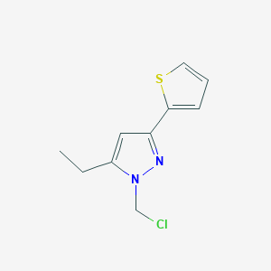 molecular formula C10H11ClN2S B1483758 1-(氯甲基)-5-乙基-3-(噻吩-2-基)-1H-吡唑 CAS No. 2092724-93-9