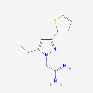 molecular formula C11H14N4S B1483759 2-(5-乙基-3-(噻吩-2-基)-1H-吡唑-1-基)乙酰亚胺 CAS No. 2098110-75-7
