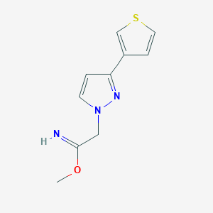 molecular formula C10H11N3OS B1483763 methyl 2-(3-(thiophen-3-yl)-1H-pyrazol-1-yl)acetimidate CAS No. 2098006-69-8