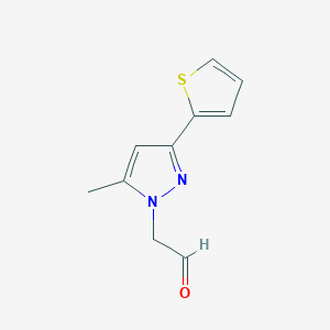 molecular formula C10H10N2OS B1483768 2-(5-methyl-3-(thiophen-2-yl)-1H-pyrazol-1-yl)acetaldehyde CAS No. 2092079-49-5
