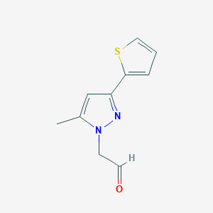 2-(5-methyl-3-(thiophen-2-yl)-1H-pyrazol-1-yl)acetaldehyde