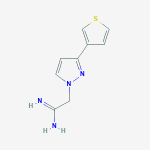 molecular formula C9H10N4S B1483769 2-(3-(thiophen-3-yl)-1H-pyrazol-1-yl)acetimidamide CAS No. 2098070-88-1