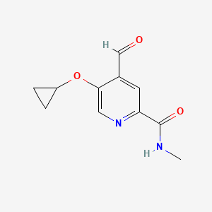 molecular formula C11H12N2O3 B14837694 5-Cyclopropoxy-4-formyl-N-methylpicolinamide 